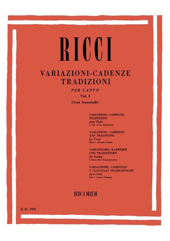 Variazioni - Cadenze Tradizioni per Canto Vol. 1